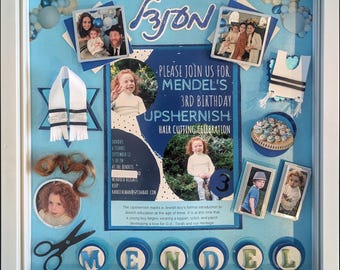 Upsherin Shadow Box Andenken - Jüdische Jungen Frisur Tradition Geschenk