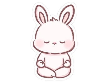 Meditative Bunny Vinyl Sticker – Laptop Decal