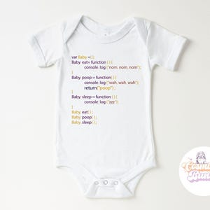 Poop Programming Baby Bodysuit - Funny Java Script Baby Bodysuit - Funny Programmer Baby Bodysuit
