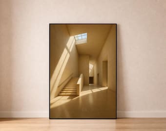Architectural Wall Art, Staircase Print, Modern Interior Decor, Neutral Minimalist Art