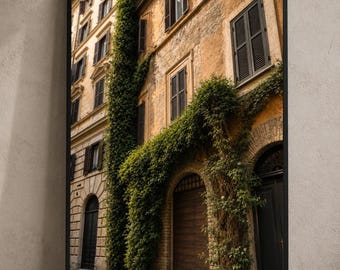 Fotografía de arquitectura romana, hiedra trepadora (descarga digital)