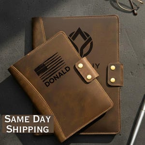 Personalized Leather Journal with American Flag, Army Retirement Gift, Custom Military Veteran Gift, USA Soldier Appreciation Gift for Him
