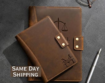 Regalo legal, regalo personalizado para abogado con logotipo de empresa, portafolio personalizado para abogado, regalo para empresa legal para él o ella, balanza de la justicia, regalo para juez