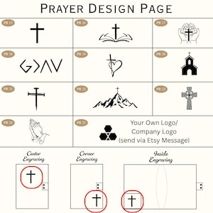 Puede incluir: Una p&aacute;gina de dise&ntilde;o con varios dise&ntilde;os de cruces cristianas. La p&aacute;gina incluye diferentes estilos de cruces, una silueta de iglesia y otros s&iacute;mbolos religiosos. El texto en la parte superior dice "PRAYER DESIGN PAGE".