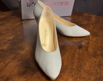 Zapatos de tacón Coloriffic 'Sondra' azul pastel de los años 80, talla 8