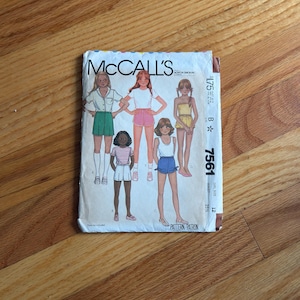 1981 McCall's 7561 flickbyxor, sömnadsmönster, storlek 12