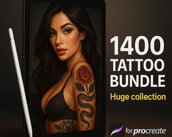 Procreate Tattoo Stamps | Procreate flower brushes| Procreate stencil | Procreate tattoo | Tattoo flash | Tattoo stencil | Procreate stamps