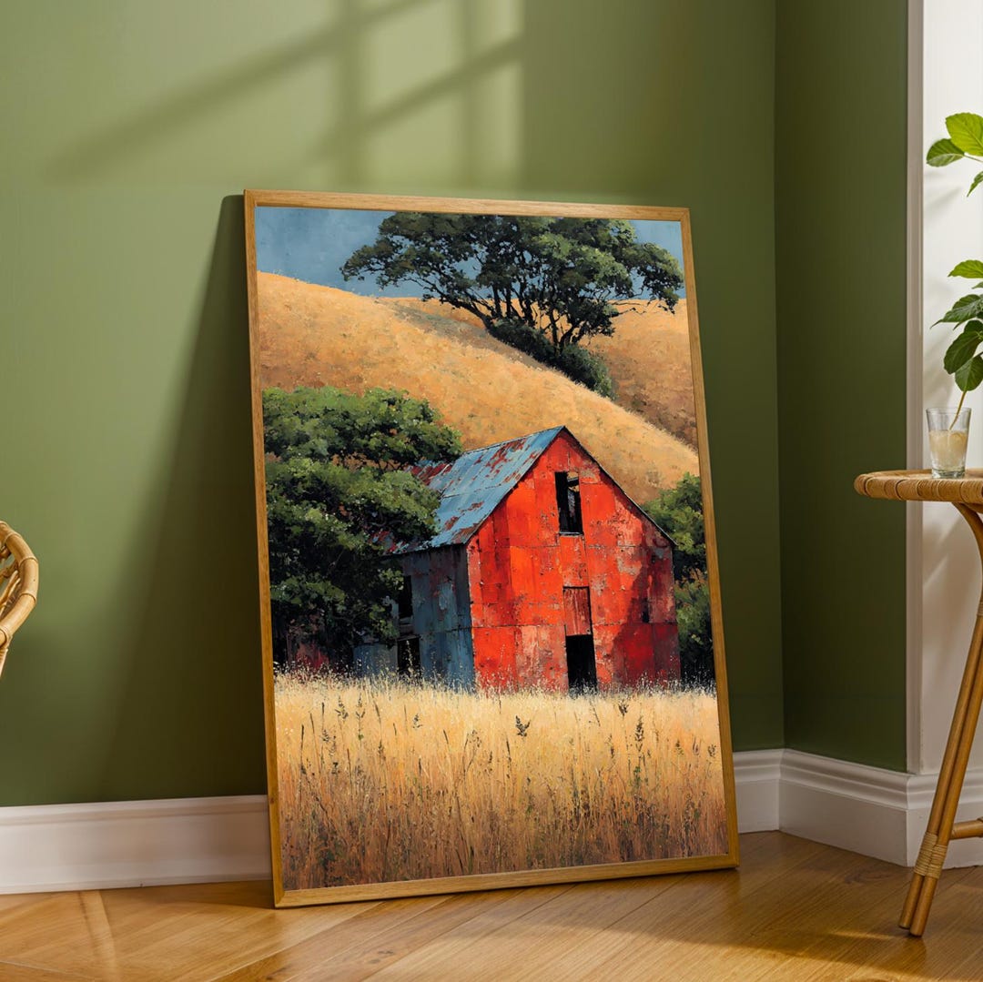 Weathered Red Barn Poster: Rustic Country Wall Art - Etsy