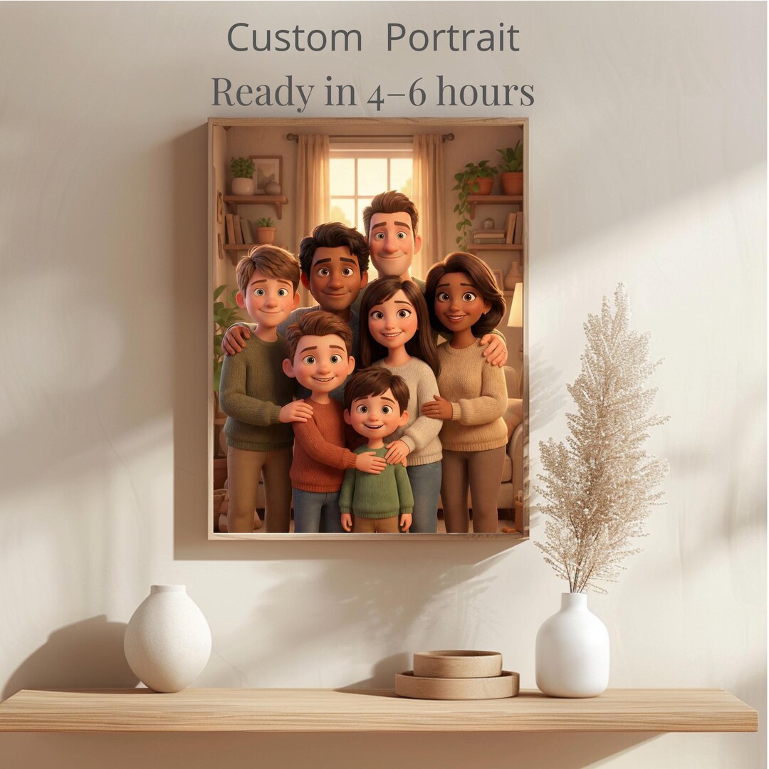 Custom Large Family Portrait Poster, Personalized Big Family ...
