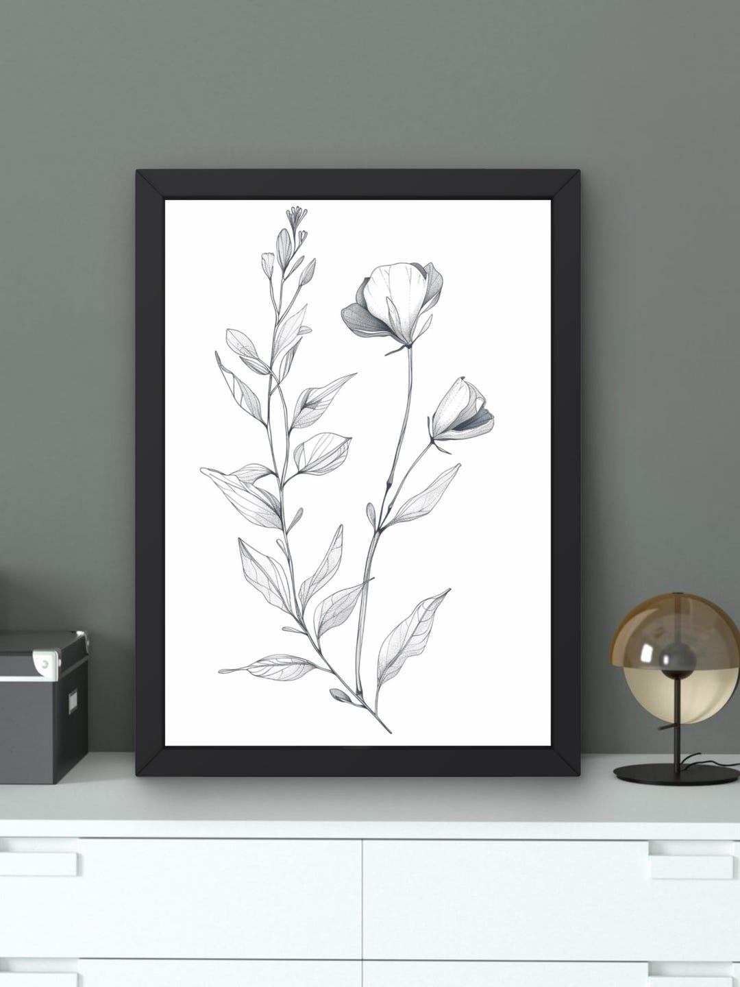 Minimalist Botanical Line Art Print | Floral Wall Art Poster | Elegant ...
