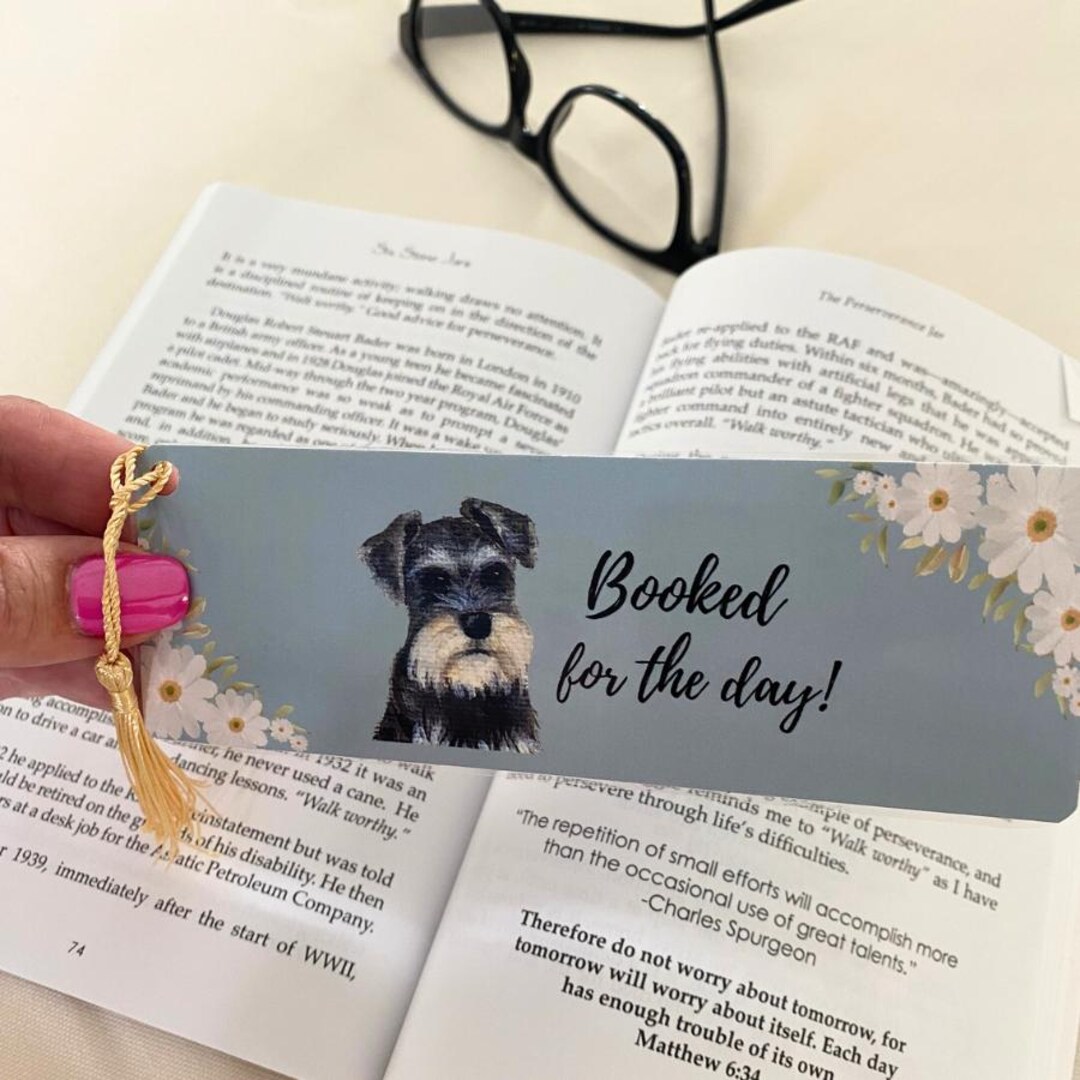 Schnauzer Bookmark | Dog Cat Art Illustration Print, Laminated (2 X 6 ...