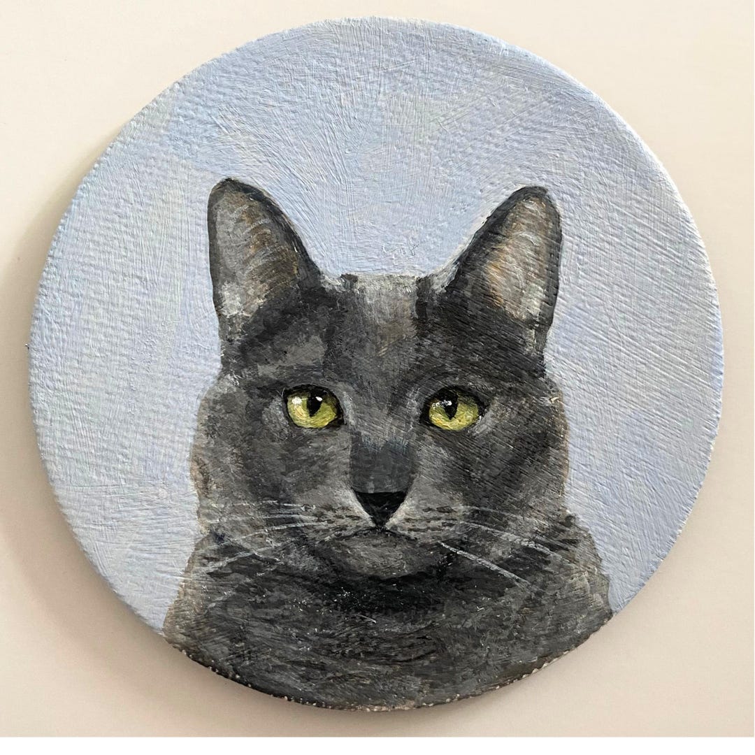Mini Hand Painted Pet Portrait Magnet – Cat Lover Gift – Original Art ...