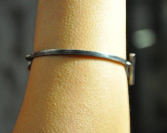 925 Sterling Silver Oxidized Bracelet | Handmade Rustic Silver Chain | Unisex Minimalist Jewelry Gift
