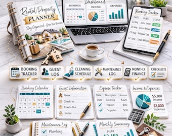 Objektplaner Canva Template | Airbnb Hausmeistermappe | Reinigung Checkliste Printable | Airbnb-Anleitung | Mietvertrag