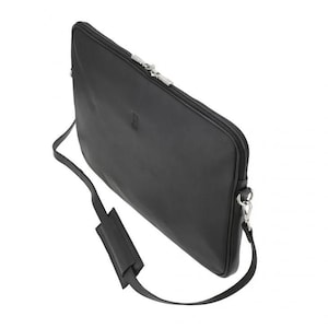 Black Laptop Messenger Bag with Strap, 15.6 Inch Computer Case, Padded Interior, Travel Work Bag