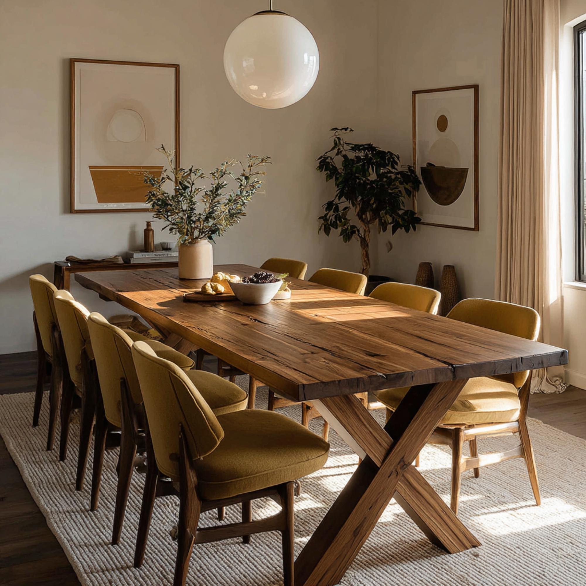 Handmade Solid Oak Dining Table, Rustic Farmhouse Design - Etsy
