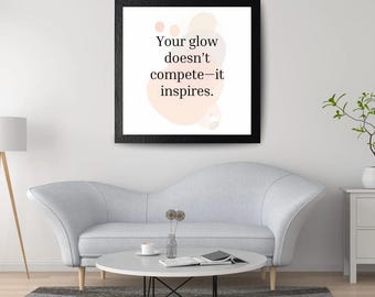 Inspirerende quote Art Print – Minimalistisch decor voor zelfliefde (digitale download)