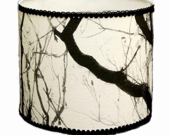 Black and white drum lampshade, Custom drum lampshade for table lamp, Drum lampshade, Decorative black and white lampshade,