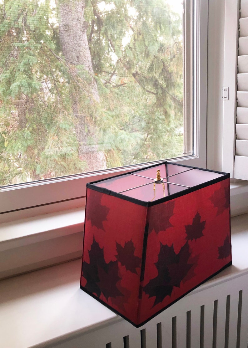 Custom Lamp Shade Red Lamp Shade for Table Lamp Rectangular Etsy