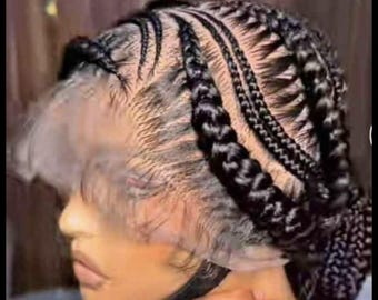 Packed Black Braided Wig 030- Luxury Braided Wig Style with Easy Styling & Comfortable Design for a Distinctive Look