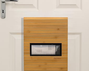 Bamboo Door Mail Catcher, No-Drill Letter Box, Draught Excluder
