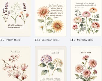 Blumen Bibel Vers Karten, druckbare Schrift Collage (digitaler Download)