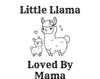 Lama geliebt von Mama druckbare Kunst | Niedliches Lama Kinderzimmer Dekor | Mama und Babytier | Minimalistische Kinderzimmer Poster | Digitaldruck