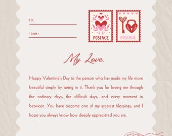 Digitale Valentinstag Nachrichten | Beziehungsgeschenk | Sofort Download PDF