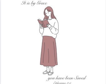Durch Gnade bist du gerettet | Epheser 2,5 | Schrift Digitaler Download
