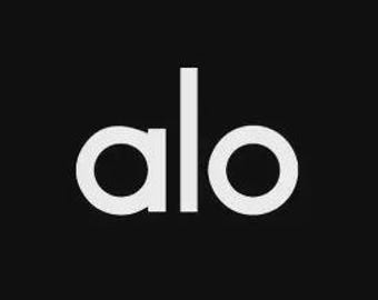 Alo Iron On Decal | Premium Heat Transfer Vinyl Logo | DIY Activewear Patch for Leggings, Gym Tops, Hoodies, Yoga Sets & Workout Clothes