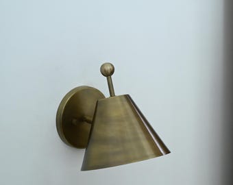 Hand crafted Antique Brass Wall Sconce ,Vintage Inspired Hardwired Adjustable Lamp