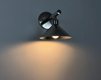 Handmade Brass Wall Sconce, Vintage Inspired Polished Chrome Single Light