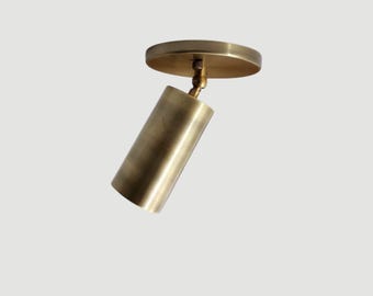 Handcrafted Brass Ceiling Spotlight - Mid Century Modern Adjustable Flush Mount light fixture