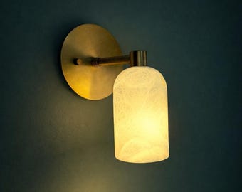 Alabaster Marble  Wall Sconce | Handmade Solid Brass Fixture | Handcrafted Luxury Lighting