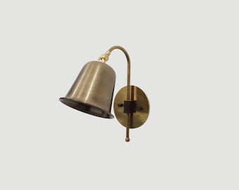 Hand crafted Brass Wall Sconce,Vintage Inspired Hardwired Adjustable Angle Light