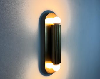 Fluted Brass Wall Sconce, Art Deco Bathroom Light, Handmade Lighting