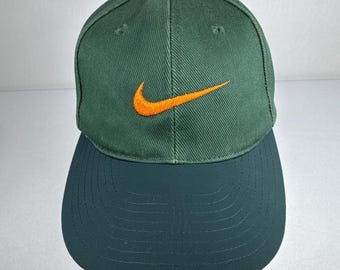 Vintage Nike Olive Nylon Green Cap with Yellow Swoosh Patch 90 main image 4