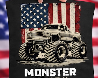 Patriotisk monstertruck PNG, amerikansk flagga sublimeringsdesign (digital nedladdning)