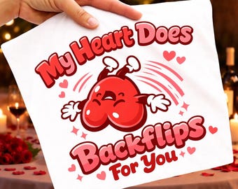 Rolig Alla hjärtans dag-hjärta-bakåtvolt PNG, gymskjortadesign (digital nedladdning