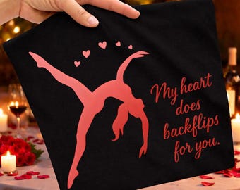 Gymnast Valentine PNG, romantisk fitnessdesign (digital nedladdning)