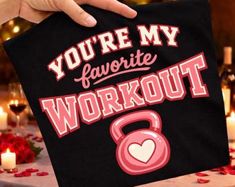 Du är min favoritträning PNG, rosa kettlebell-valentinmotiv (digital nedladdning)