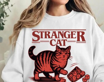 Främlingskatt PNG, rolig läskig skräckdesign (digital nedladdning)