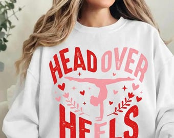 Gymnastik Alla hjärtans dag PNG, Retro gymnastskjortadesign (digital nedladdning)