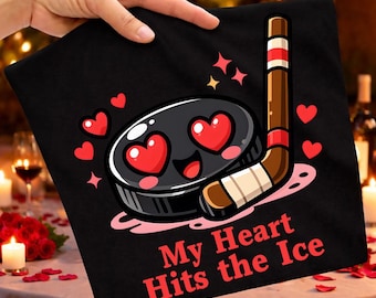 Rolig Hockey Valentine PNG, Pardesign (Digital Nedladdning)