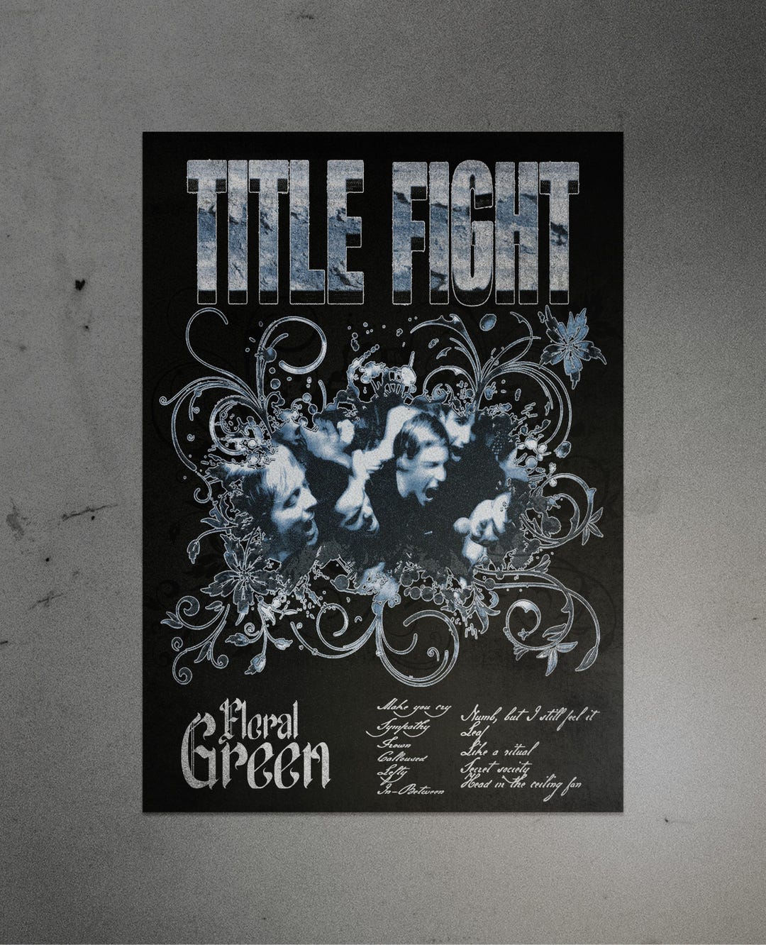 Title Fight Floral Green Poster - Etsy