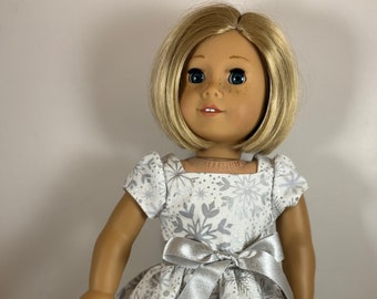 18 inch Holiday doll dress and shoes, made to fit 18 inch dolls such as American Girl Dolls and similar size dolls