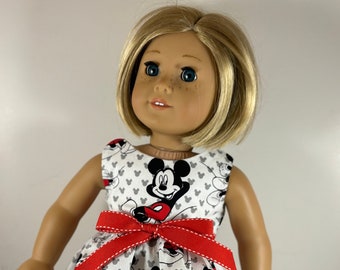 Vestido de muñeca Happy Mickey, diseñado para adaptarse a muñecas de 18 pulgadas, como muñecas American Girl y muñecas de tamaño similar.