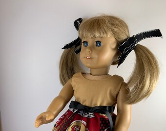 Vestido de día de juego de los SanFrancisco 49ers, hecho para muñecas de 18 pulgadas como American Girl Dolls y otras de tamaño similar.