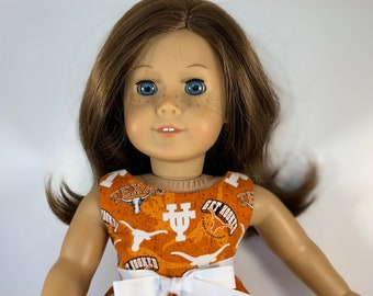 Abito da gioco tono su tono Texas Longhorn, realizzato per bambole da 18 pollici come American Girl Dolls e altre