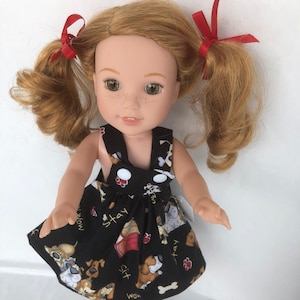14.5 inch puppy love sundress, made to fit 14.5 inch dolls such as Wellie Wishers and similar size dolls